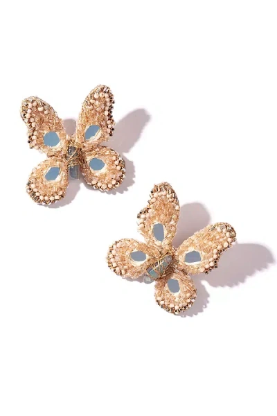 Deepa Gurnani Echo Butterfly Post Earrings In Brown