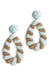 Deepa Gurnani Elenor Beaded Teardrop Earrings In Baby Blue