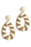 Deepa Gurnani Elenor Beaded Teardrop Earrings In Gold