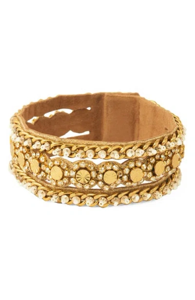 Deepa Gurnani Elowen Rhinestone Bracelet In Metallic