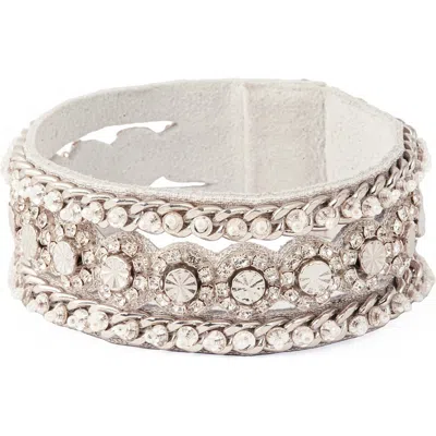 Deepa Gurnani Elowen Rhinestone Bracelet In Metallic