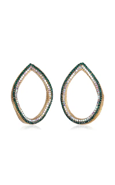 Deepa Gurnani Eve Beaded Earrings In Green