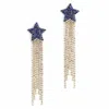 Deepa Gurnani Evren Earring In Cobalt In Metallic
