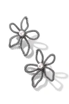 Deepa Gurnani Felicity Flower Post Earrings In Gray