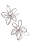 Deepa Gurnani Felicity Flower Post Earrings In Metallic