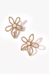 Deepa Gurnani Felicity Flower Post Earrings In Metallic