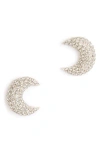 Deepa Gurnani Feyre Crescent Earrings In Silver