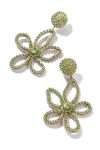 Deepa Gurnani Fiorella Flower Drop Earrings In Neutral