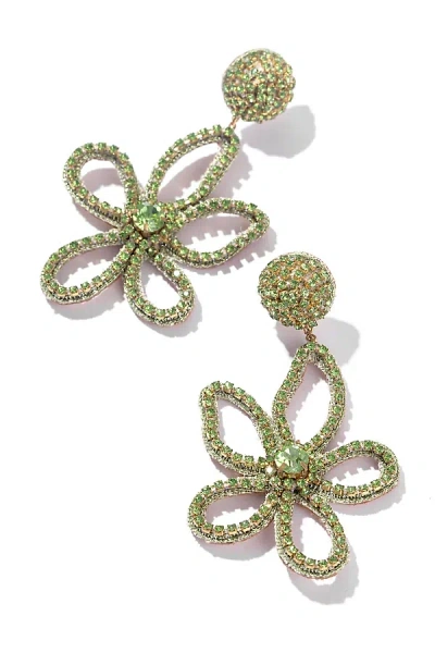 Deepa Gurnani Fiorella Flower Drop Earrings In Neutral