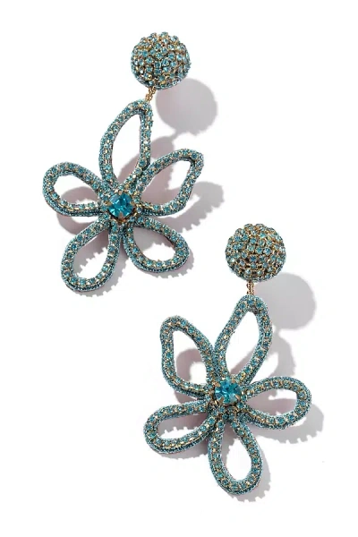 Deepa Gurnani Fiorella Flower Drop Earrings