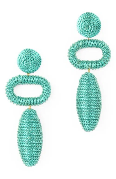 Deepa Gurnani Fontana Drop Earrings In Green