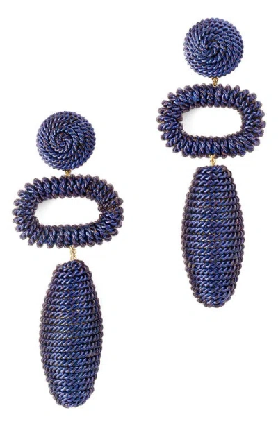 Deepa Gurnani Fontana Drop Earrings In Blue