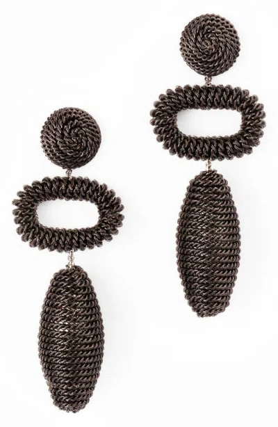 Deepa Gurnani Fontana Drop Earrings In Brown
