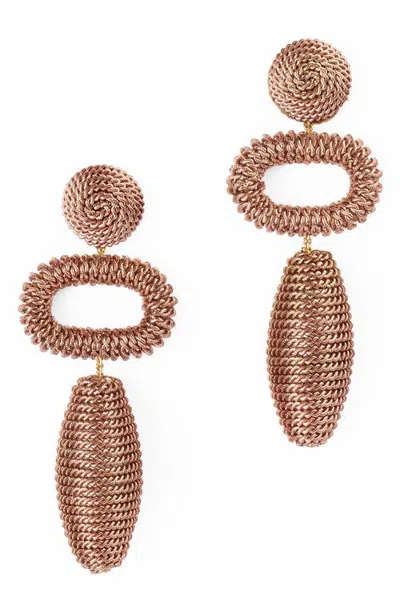 Deepa Gurnani Fontana Drop Earrings In Pink