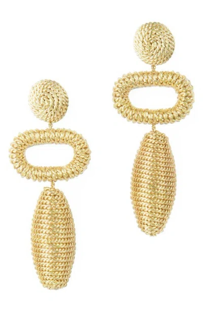 Deepa Gurnani Fontana Drop Earrings In Gold