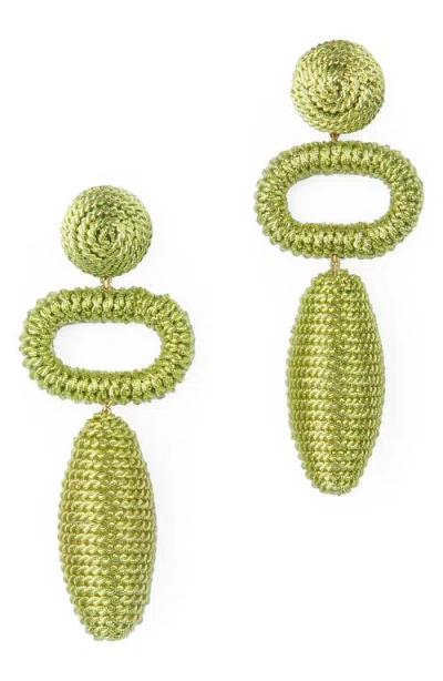 Deepa Gurnani Fontana Drop Earrings In Green