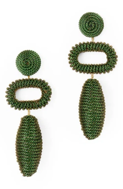 Deepa Gurnani Fontana Drop Earrings In Green