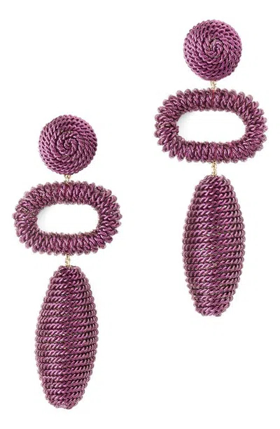 Deepa Gurnani Fontana Drop Earrings In Purple