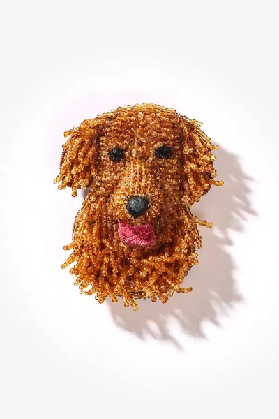 Deepa Gurnani Golden Retriever Brooch