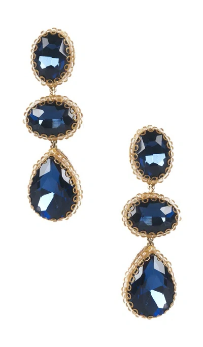 Deepa Gurnani Hadlee Earrings In Sapphire