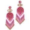 Deepa Gurnani Ishani Beaded Drop Earrings In Pink