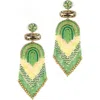Deepa Gurnani Ishani Beaded Drop Earrings In Lime