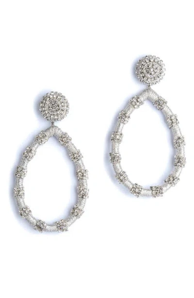 Deepa Gurnani Jackie Statement Drop Earrings In Silver
