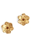 Deepa Gurnani Jemena Flower Stud Earrings In Gold