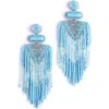 Deepa Gurnani Jody Beaded Tassel Earrings In Baby Blue