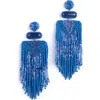 Deepa Gurnani Jody Beaded Tassel Earrings In Blue