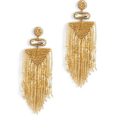 Deepa Gurnani Jody Beaded Tassel Earrings In Gold