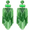 Deepa Gurnani Jody Beaded Tassel Earrings In Green