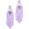 Deepa Gurnani Jody Beaded Tassel Earrings In Lavender