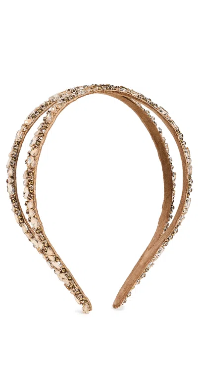 Deepa Gurnani Kadence Headband Gold In White