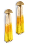 Deepa Gurnani Lalika Bead Drop Earrings In Yellow