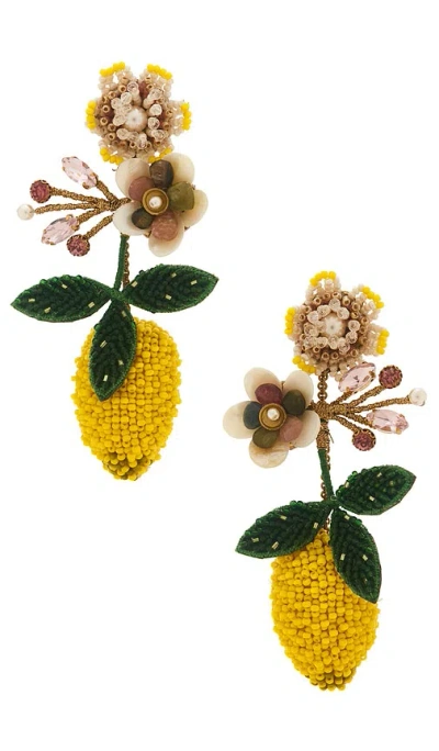Deepa Gurnani Lemon Earrings In Yellow