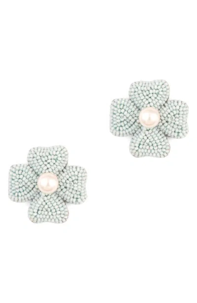Deepa Gurnani Liora Beaded Flower Drop Earrings In Transparent