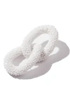 Deepa Gurnani Loulou Beaded Drop Earrings In White