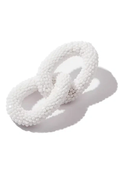 Deepa Gurnani Loulou Beaded Drop Earrings In White