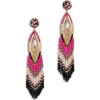 Deepa Gurnani Merliah Beaded Drop Earrings In Fuchsia