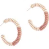Deepa Gurnani Misia Two-tone Hoop Earrings In Multi Dusty Pink