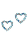 Deepa Gurnani Missy Heart Earrings In Blue