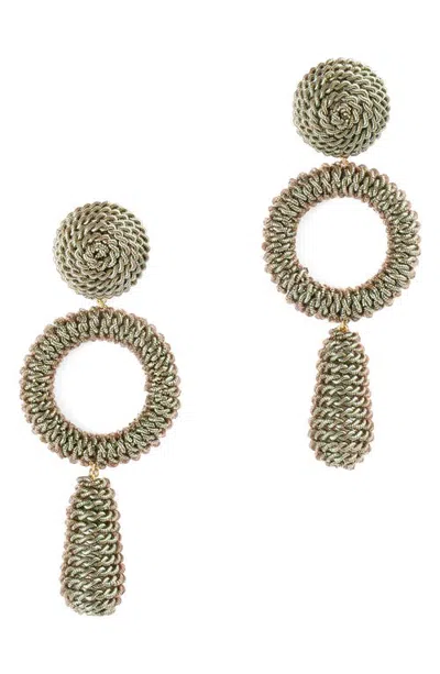 Deepa Gurnani Mukri Drop Earrings In Olive