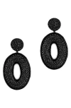 Deepa Gurnani Odeya Crystal Drop Earrings In Black