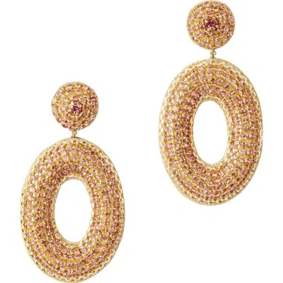 Deepa Gurnani Odeya Crystal Drop Earrings In Gold