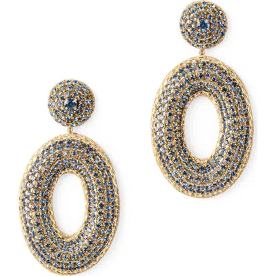 Deepa Gurnani Odeya Crystal Drop Earrings In Gold