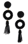 Deepa Gurnani Oliver Beaded Drop Earrings In Black
