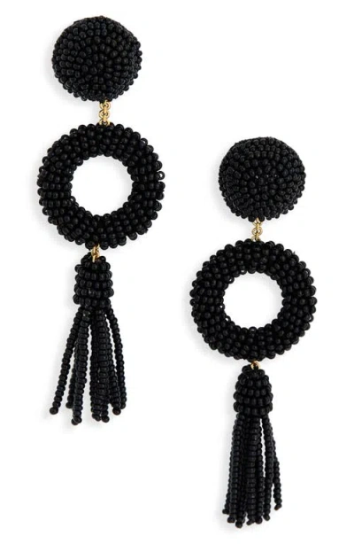 Deepa Gurnani Oliver Beaded Drop Earrings In Black