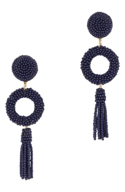 Deepa Gurnani Oliver Beaded Drop Earrings In Blue
