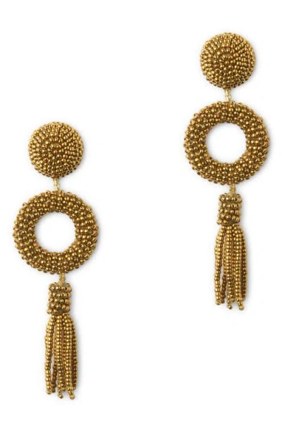Deepa Gurnani Oliver Beaded Drop Earrings In Gold